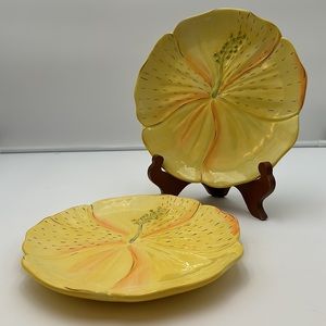 RARE NOBLE EXCELLENCE "SUNSET GROVE" PLATES - set of 2
